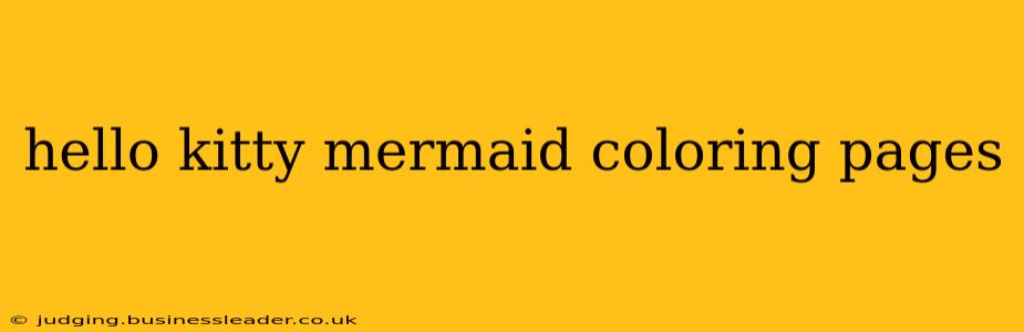 hello kitty mermaid coloring pages