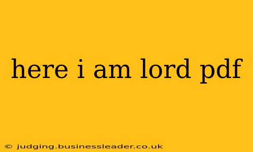 here i am lord pdf
