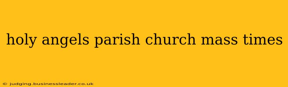 holy angels parish church mass times