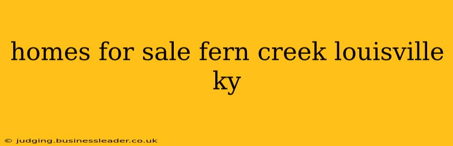 homes for sale fern creek louisville ky