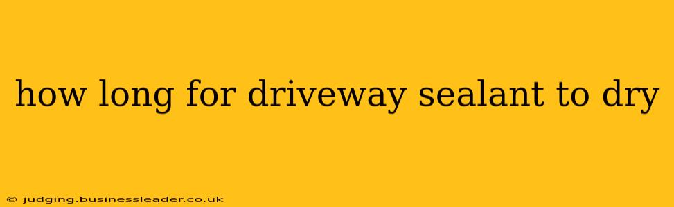 how long for driveway sealant to dry