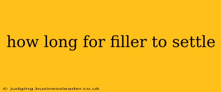 how long for filler to settle