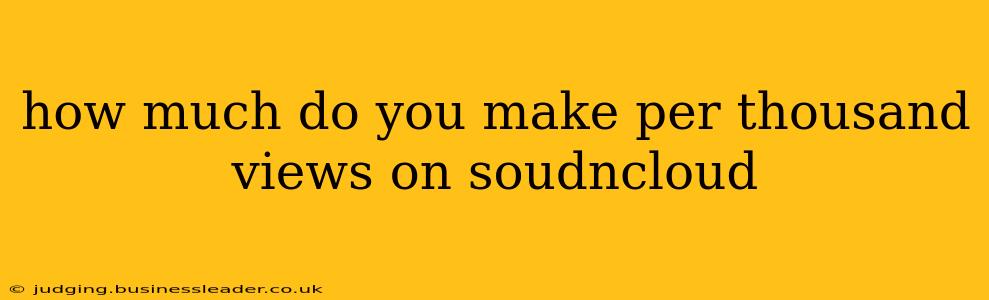 how much do you make per thousand views on soudncloud