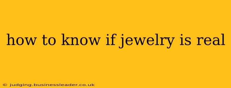 how to know if jewelry is real