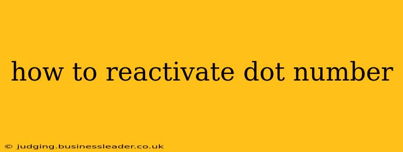how to reactivate dot number
