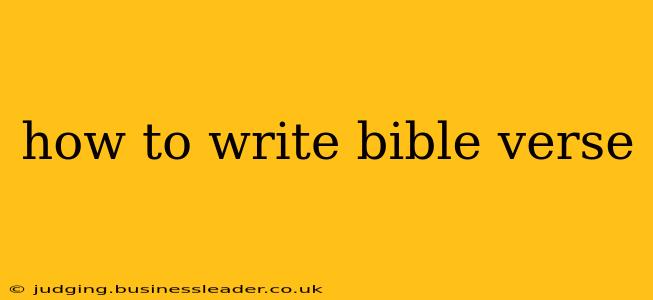 how to write bible verse