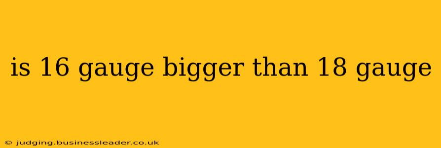 is 16 gauge bigger than 18 gauge