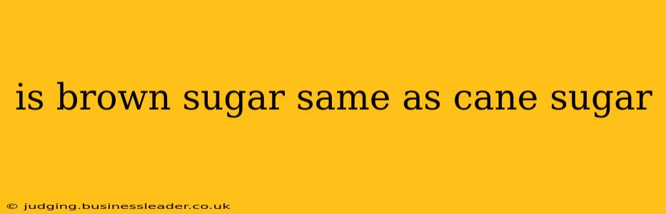 is brown sugar same as cane sugar