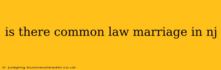 is there common law marriage in nj