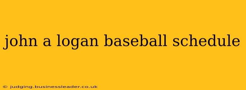 john a logan baseball schedule