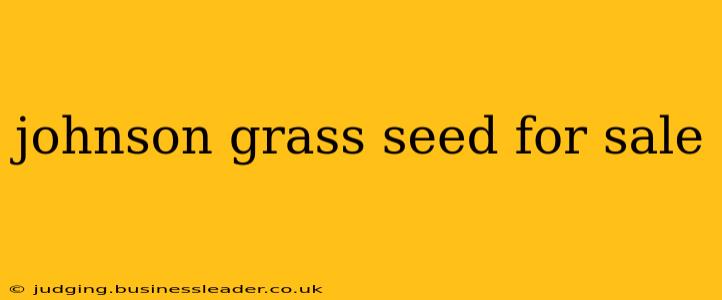 johnson grass seed for sale