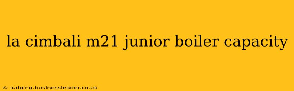 la cimbali m21 junior boiler capacity