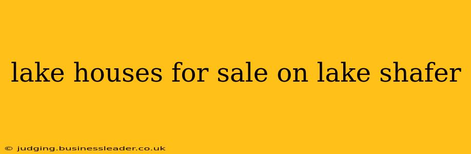 lake houses for sale on lake shafer