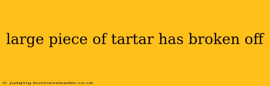large piece of tartar has broken off