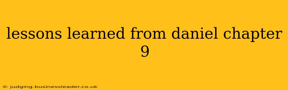 lessons learned from daniel chapter 9