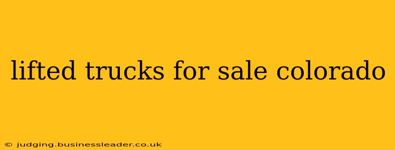 lifted trucks for sale colorado