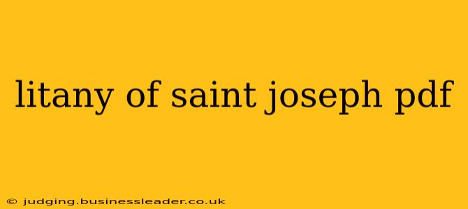 litany of saint joseph pdf