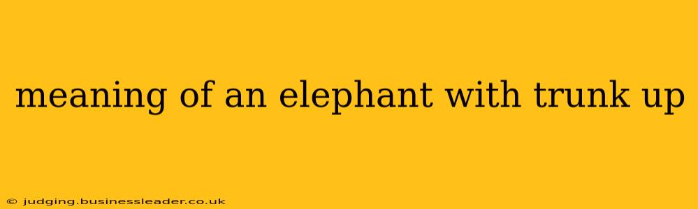 meaning of an elephant with trunk up