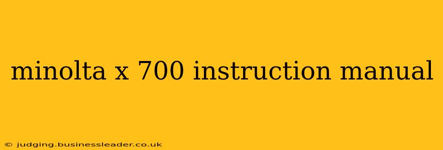 minolta x 700 instruction manual
