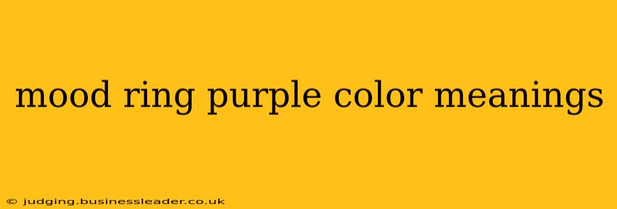 mood ring purple color meanings