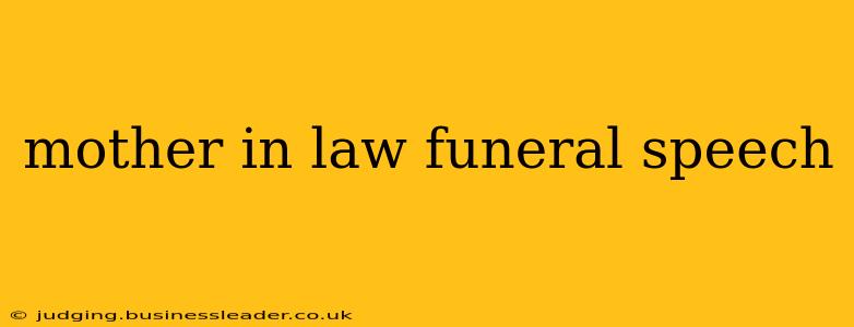 mother in law funeral speech