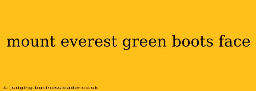 mount everest green boots face