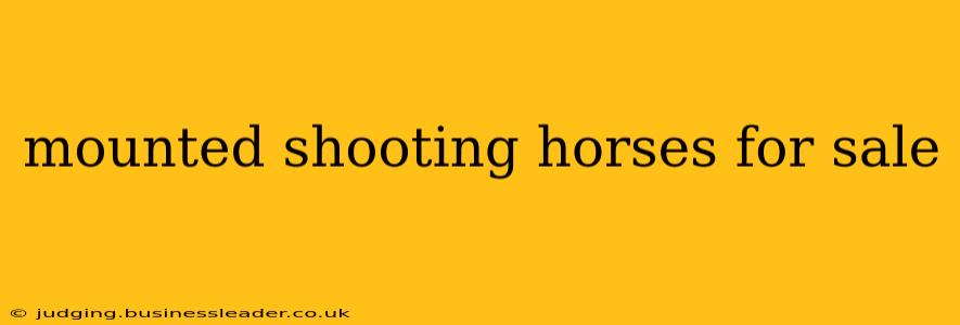 mounted shooting horses for sale