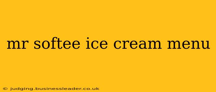 mr softee ice cream menu