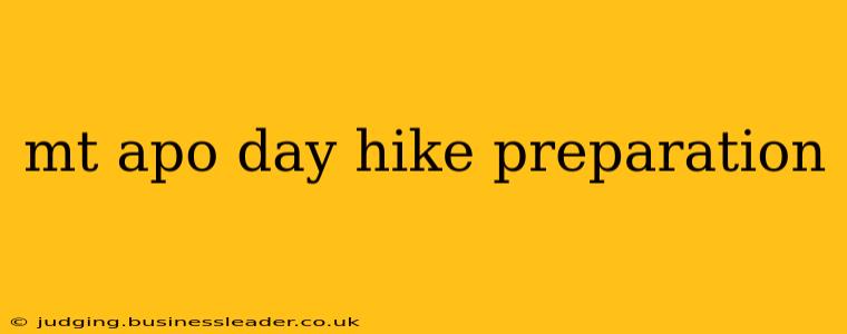 mt apo day hike preparation