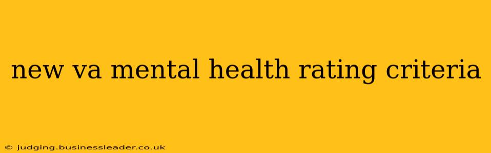new va mental health rating criteria