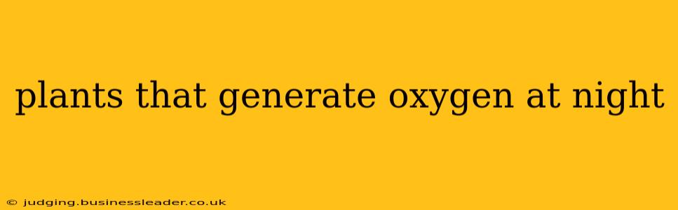 plants that generate oxygen at night