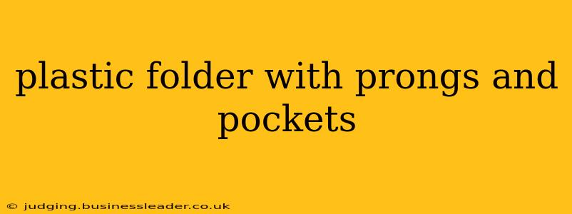 plastic folder with prongs and pockets