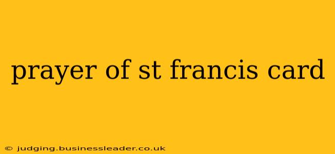 prayer of st francis card