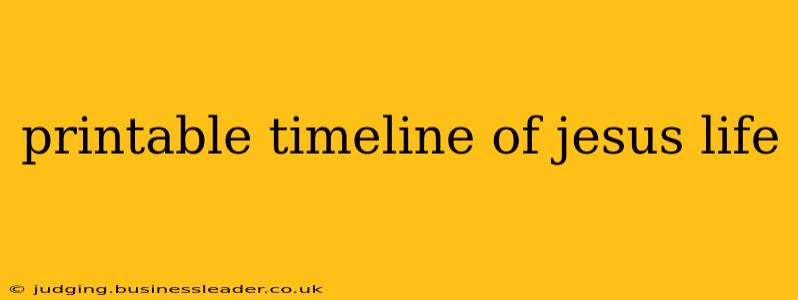 printable timeline of jesus life