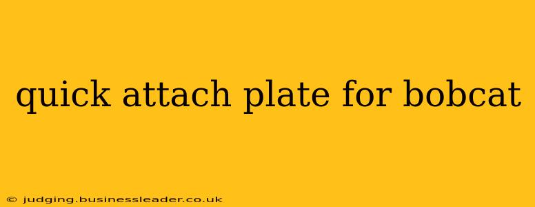quick attach plate for bobcat
