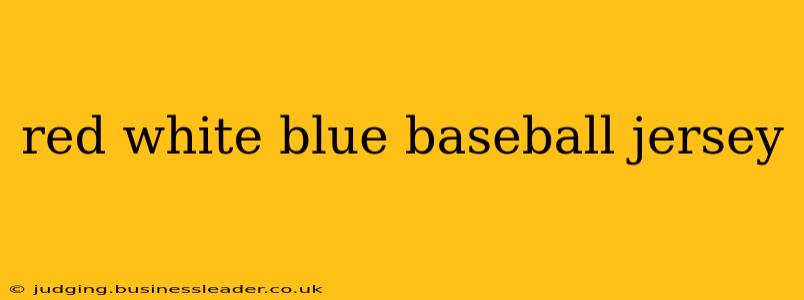 red white blue baseball jersey