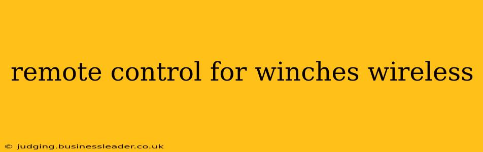 remote control for winches wireless