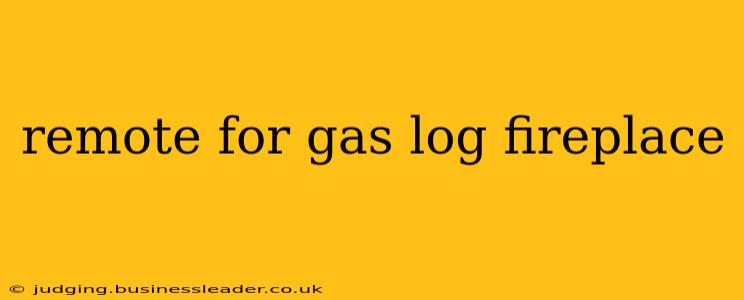 remote for gas log fireplace