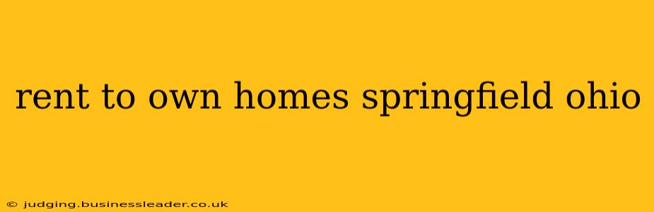 rent to own homes springfield ohio