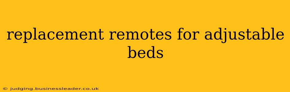 replacement remotes for adjustable beds