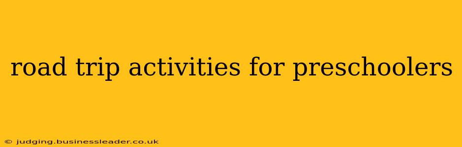 road trip activities for preschoolers