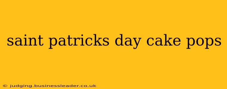 saint patricks day cake pops