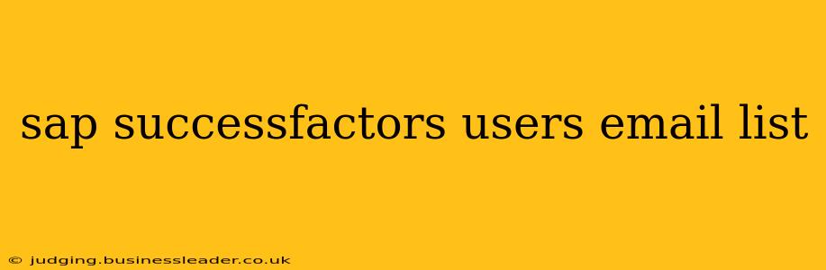sap successfactors users email list