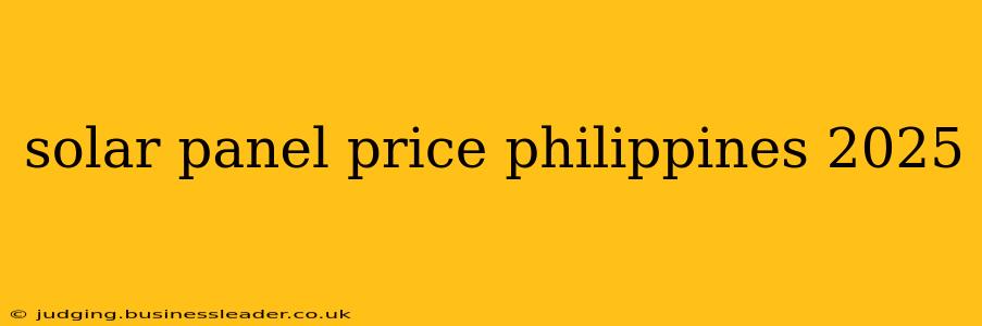 solar panel price philippines 2025