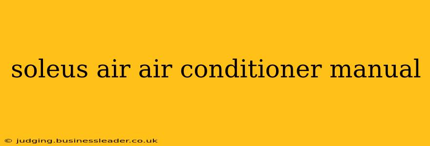 soleus air air conditioner manual