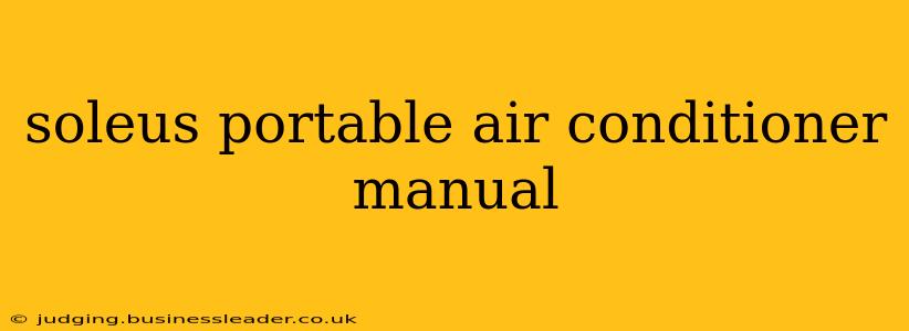 soleus portable air conditioner manual