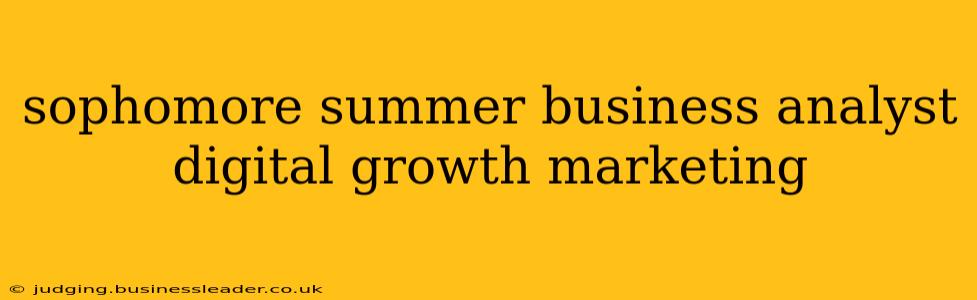 sophomore summer business analyst digital growth marketing