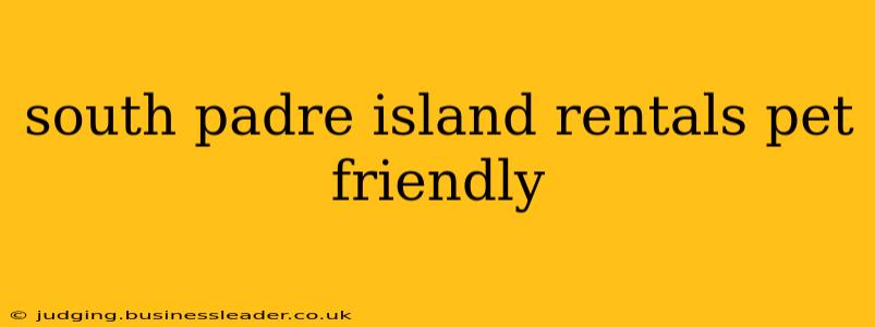 south padre island rentals pet friendly