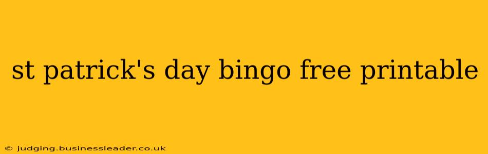 st patrick's day bingo free printable