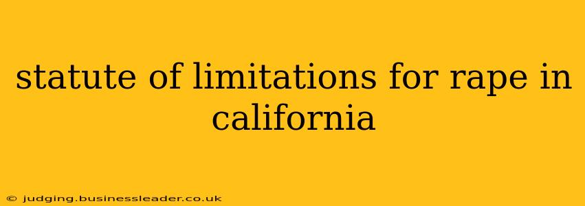 statute of limitations for rape in california